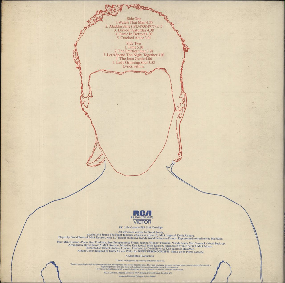 David Bowie Aladdin Sane - 1st + Insert - EX UK vinyl LP album (LP record)