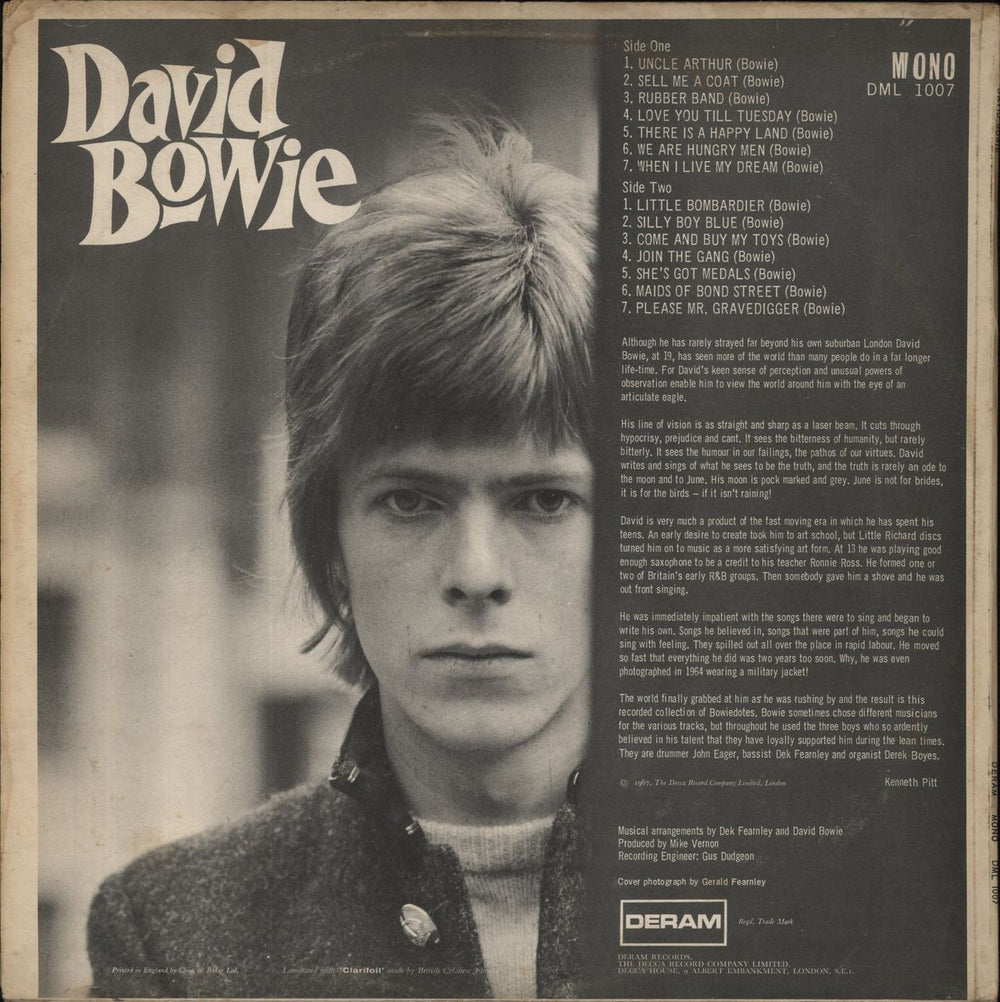 David Bowie David Bowie - 1st UK vinyl LP album (LP record)