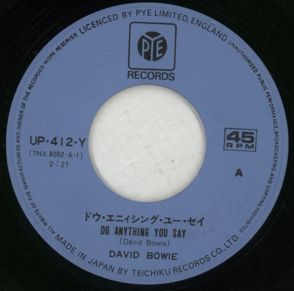 David Bowie Do Anything You Say Japanese 7" vinyl single (7 inch record / 45) BOW07DO869065