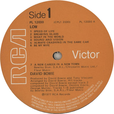 David Bowie Low - 1st - Complete - VG UK vinyl LP album (LP record) BOWLPLO757048