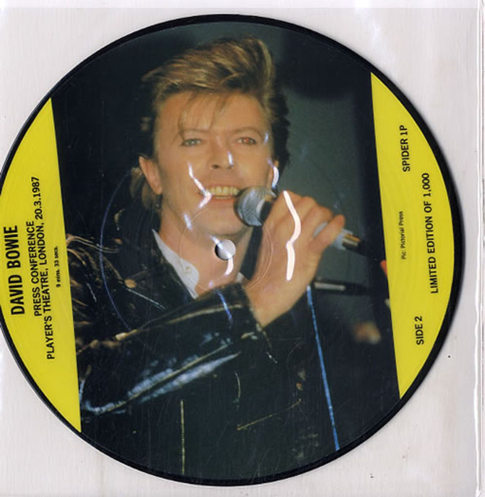 David Bowie Press Conference UK 7" vinyl picture disc (7 inch picture disc single) BOW7PPR356857