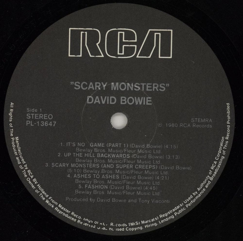 David Bowie Scary Monsters - EX Dutch vinyl LP album (LP record) BOWLPSC755687