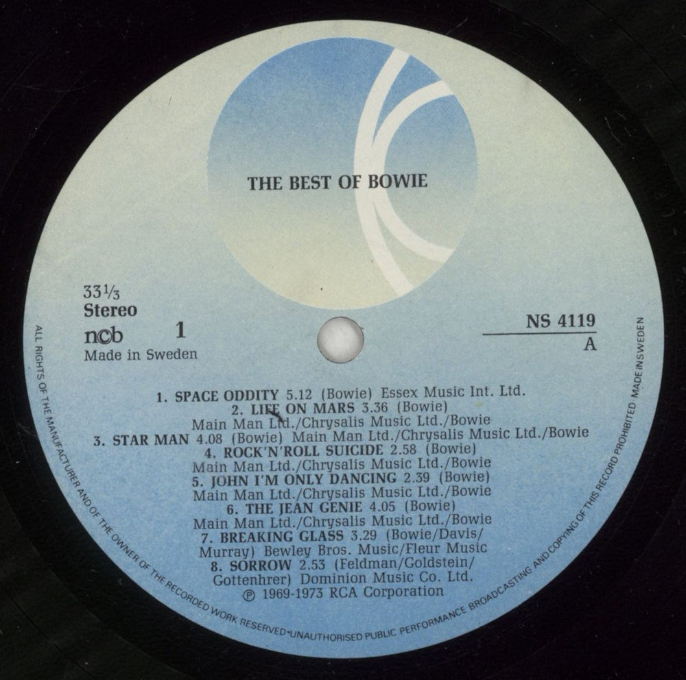 David Bowie The Best Of Bowie Swedish vinyl LP album (LP record) BOWLPTH878762