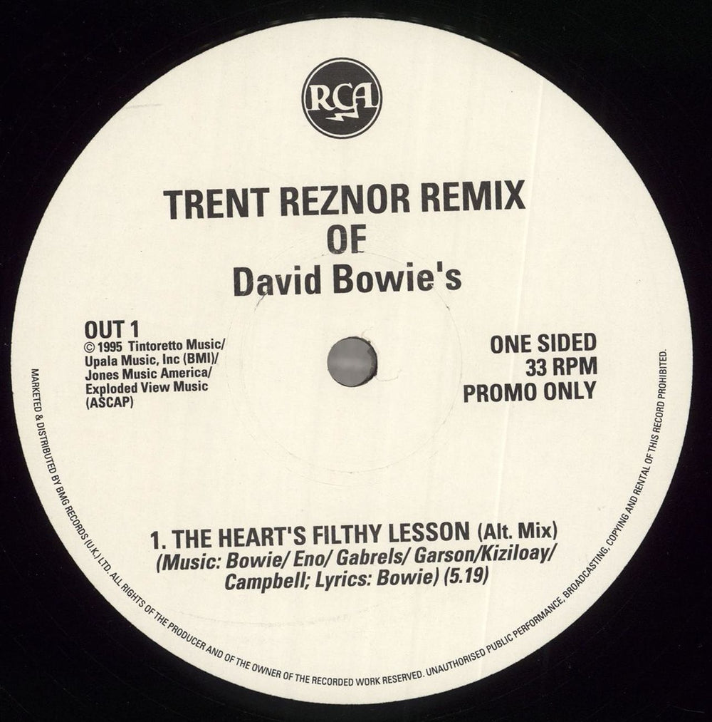 David Bowie The Heart's Filthy Lesson - Trent Reznor Remix UK Promo 12" vinyl single (12 inch record / Maxi-single) OUT1