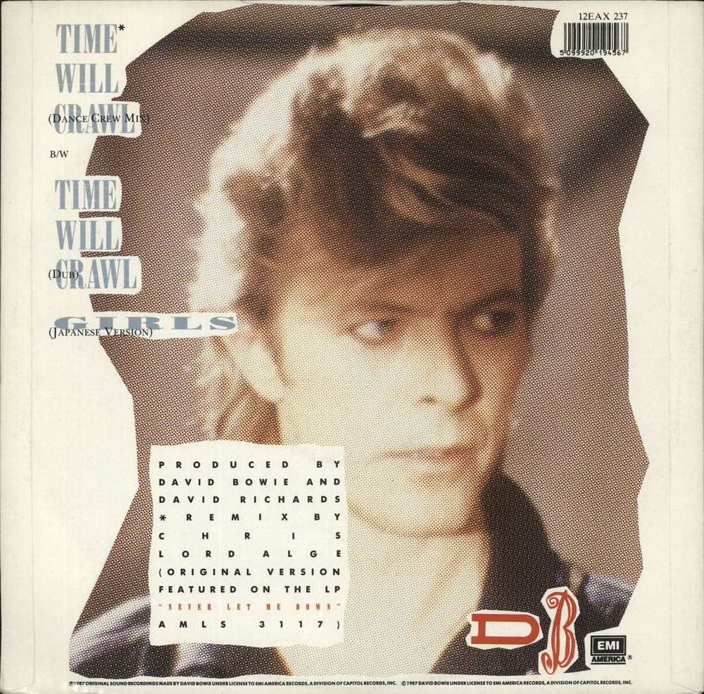 David Bowie Time Will Crawl - Dance Crew Mix - EX UK 12" vinyl single (12 inch record / Maxi-single) 5099920194567