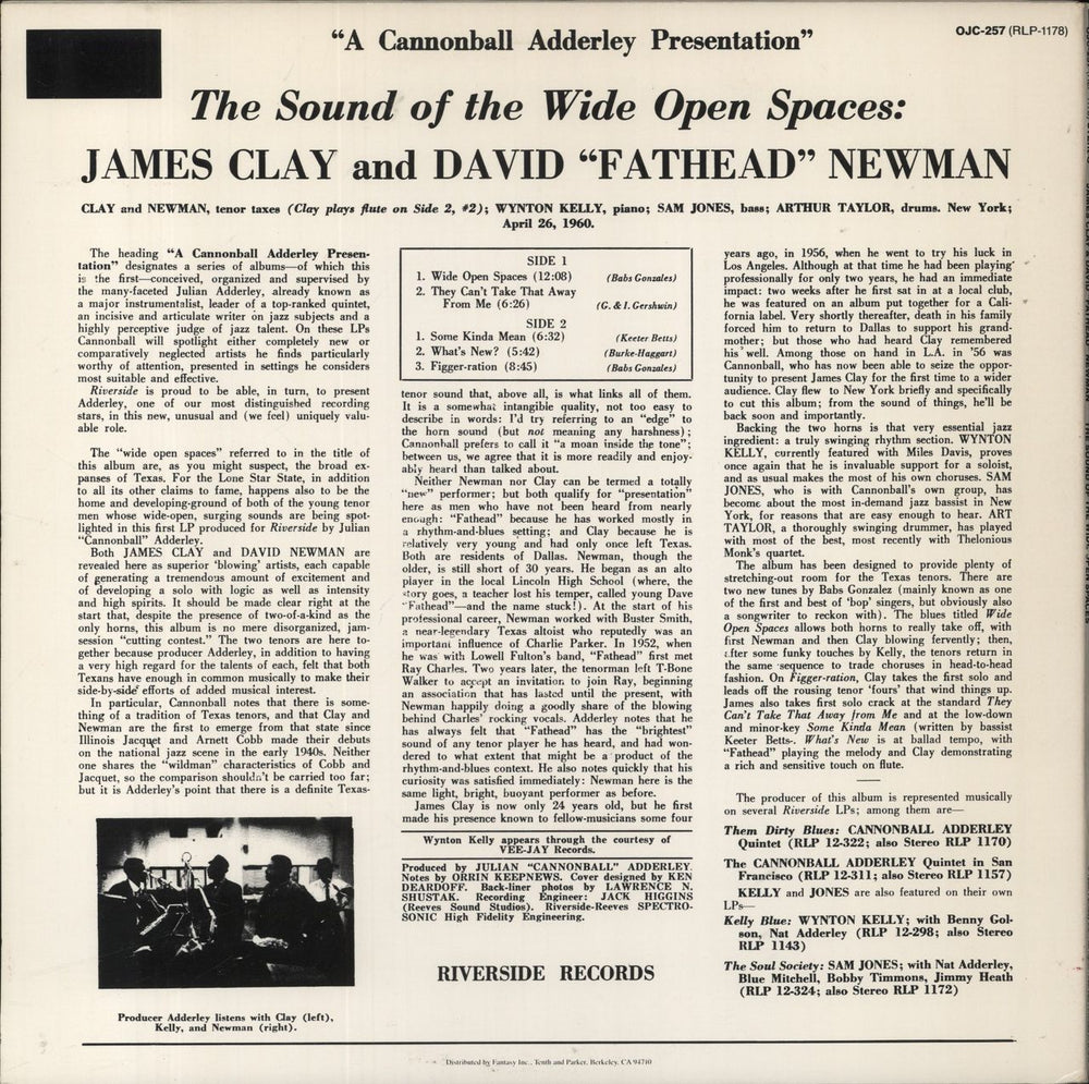 David 'Fathead' Newman The Sound Of The Wide Open Spaces !!!! US vinyl LP album (LP record)