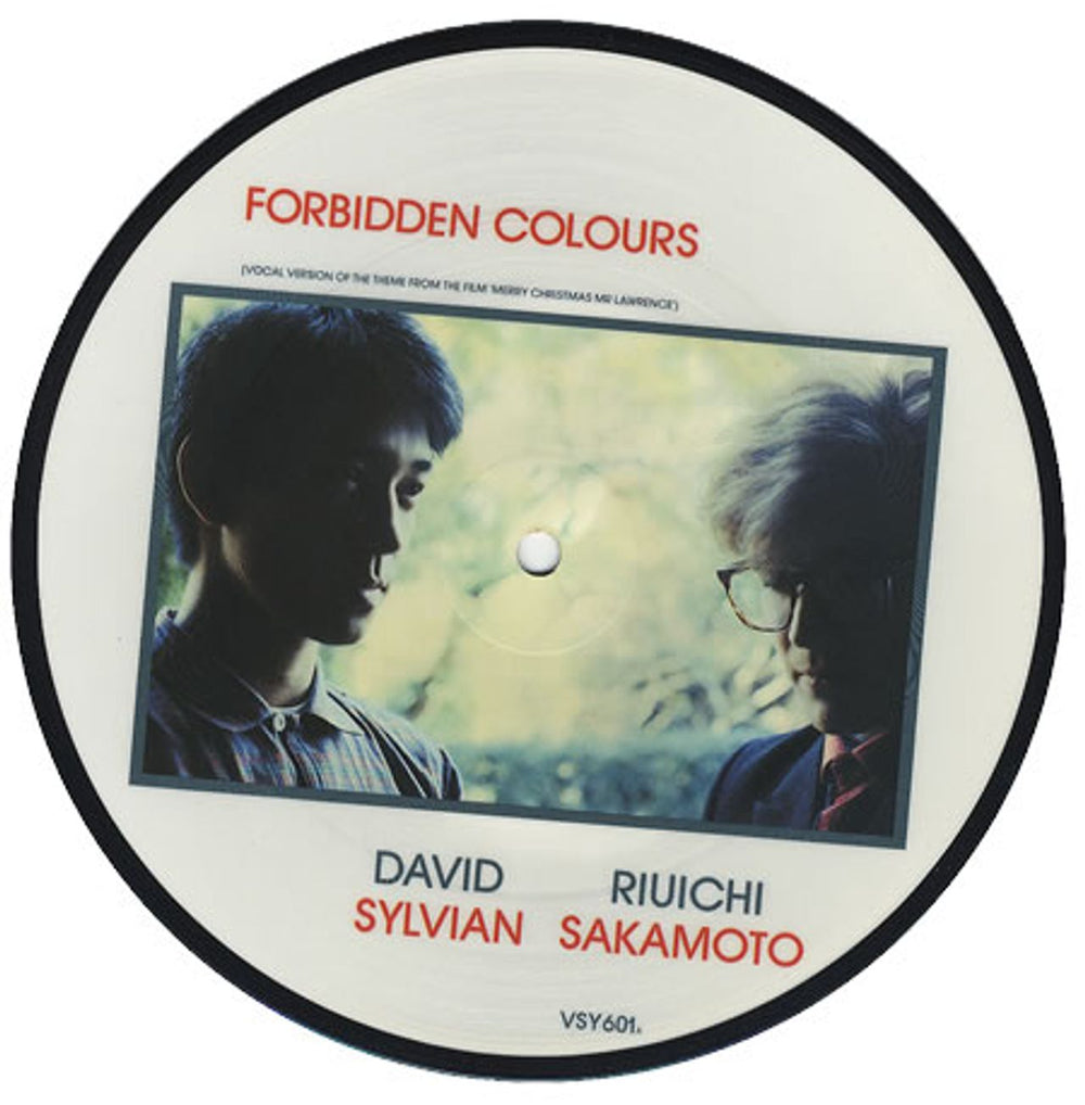 David Sylvian Forbidden Colours - Stickered UK 7" vinyl picture disc (7 inch picture disc single) VSY601