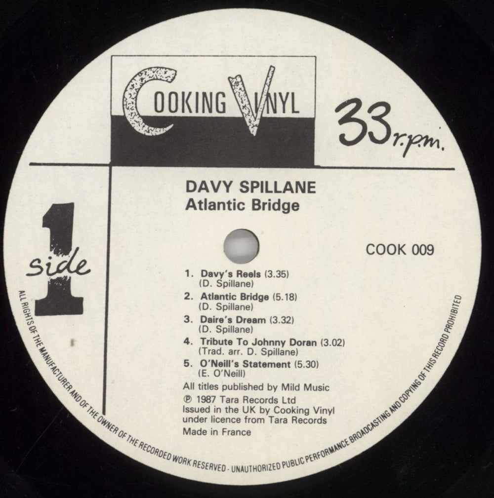 Davy Spillane Atlantic Bridge UK vinyl LP album (LP record) DSPLPAT352145