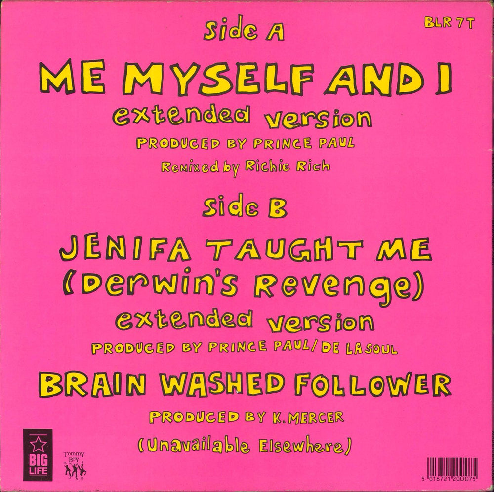 De La Soul Me Myself And I UK 12" vinyl single (12 inch record / Maxi-single) 5016721200075