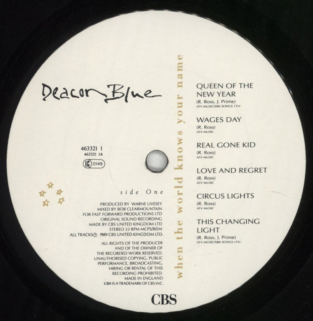Deacon Blue When The World Knows Your Name - Single P/S UK vinyl LP album (LP record) DBLLPWH731564
