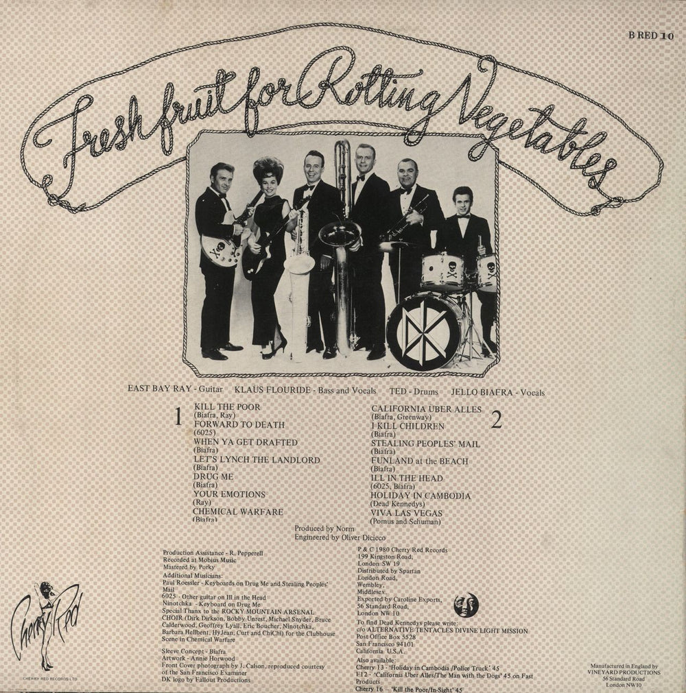 Dead Kennedys Fresh Fruit For Rotting Vegetables - 1st + Poster - EX UK vinyl LP album (LP record)