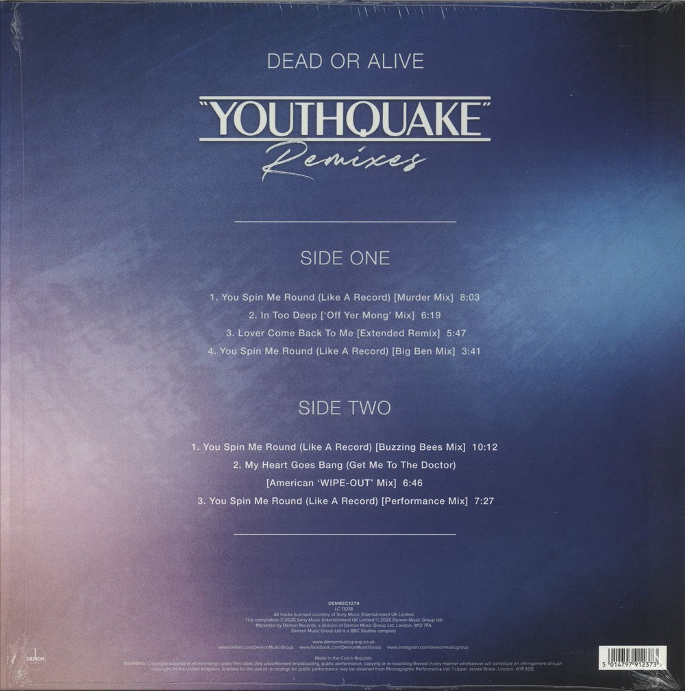 Dead Or Alive Youthquake Remixes - RSD 2025 - Blue Vinyl UK vinyl LP album (LP record) 5014797912373