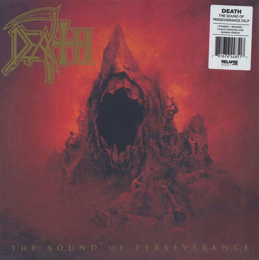 Death The Sound Of Perseverance - Orange & Red Buttlerfly Splatter Vinyl UK 2-LP vinyl record set (Double LP Album) RR7154