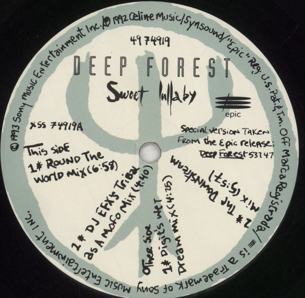 Deep Forest Sweet Lullaby US 12" vinyl single (12 inch record / Maxi-single) DFO12SW86521