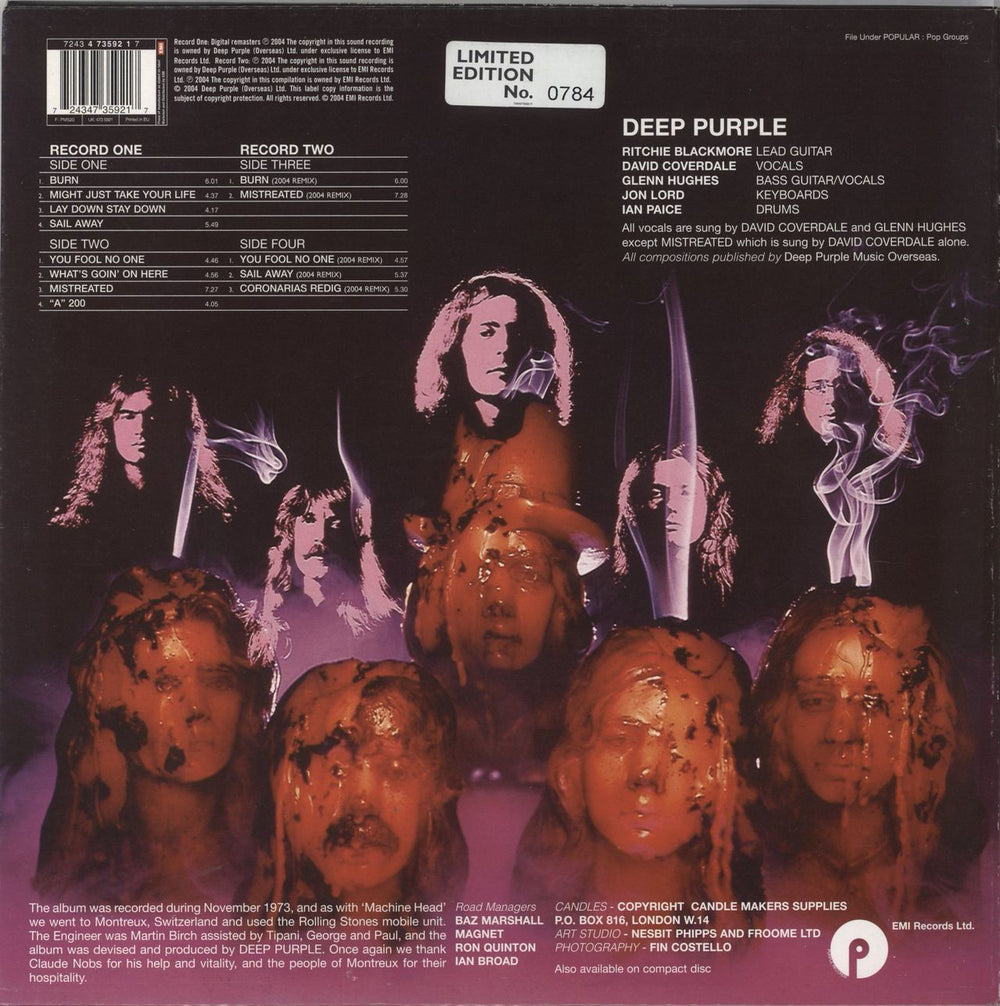 Deep Purple Burn - Numbered UK 2-LP vinyl record set (Double LP Album) 724347359217