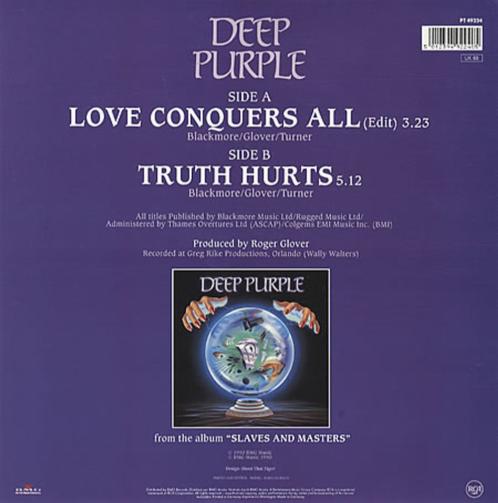 Deep Purple Love Conquers All UK shaped picture disc (picture disc vinyl record) DEESHLO60856