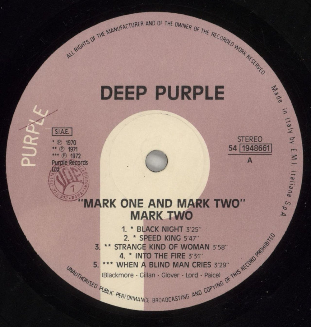Deep Purple Mark I & II - EX Italian 2-LP vinyl record set (Double LP Album) DEE2LMA875224