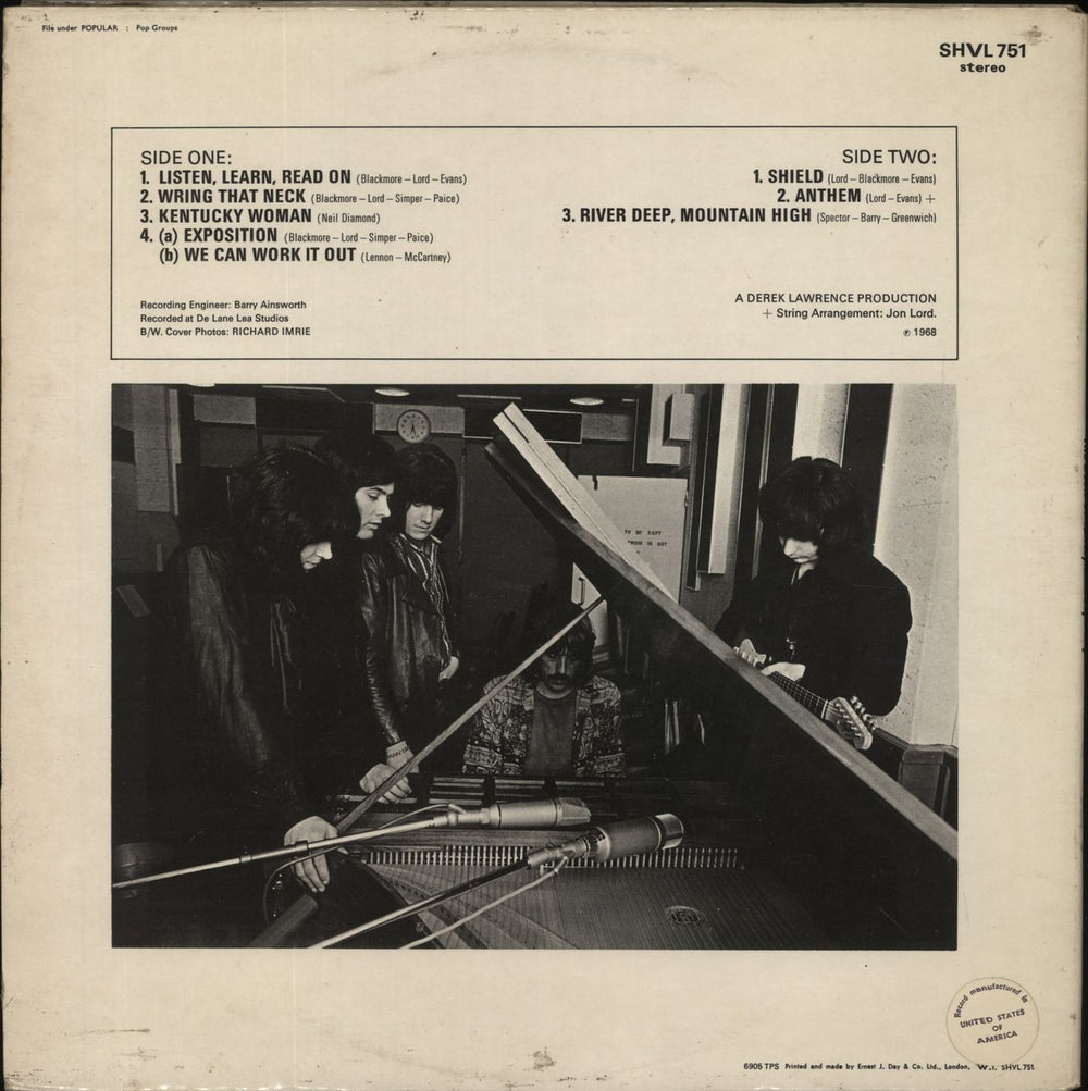 Deep Purple The Book Of Taliesyn - USA Pressing UK vinyl LP album (LP record)