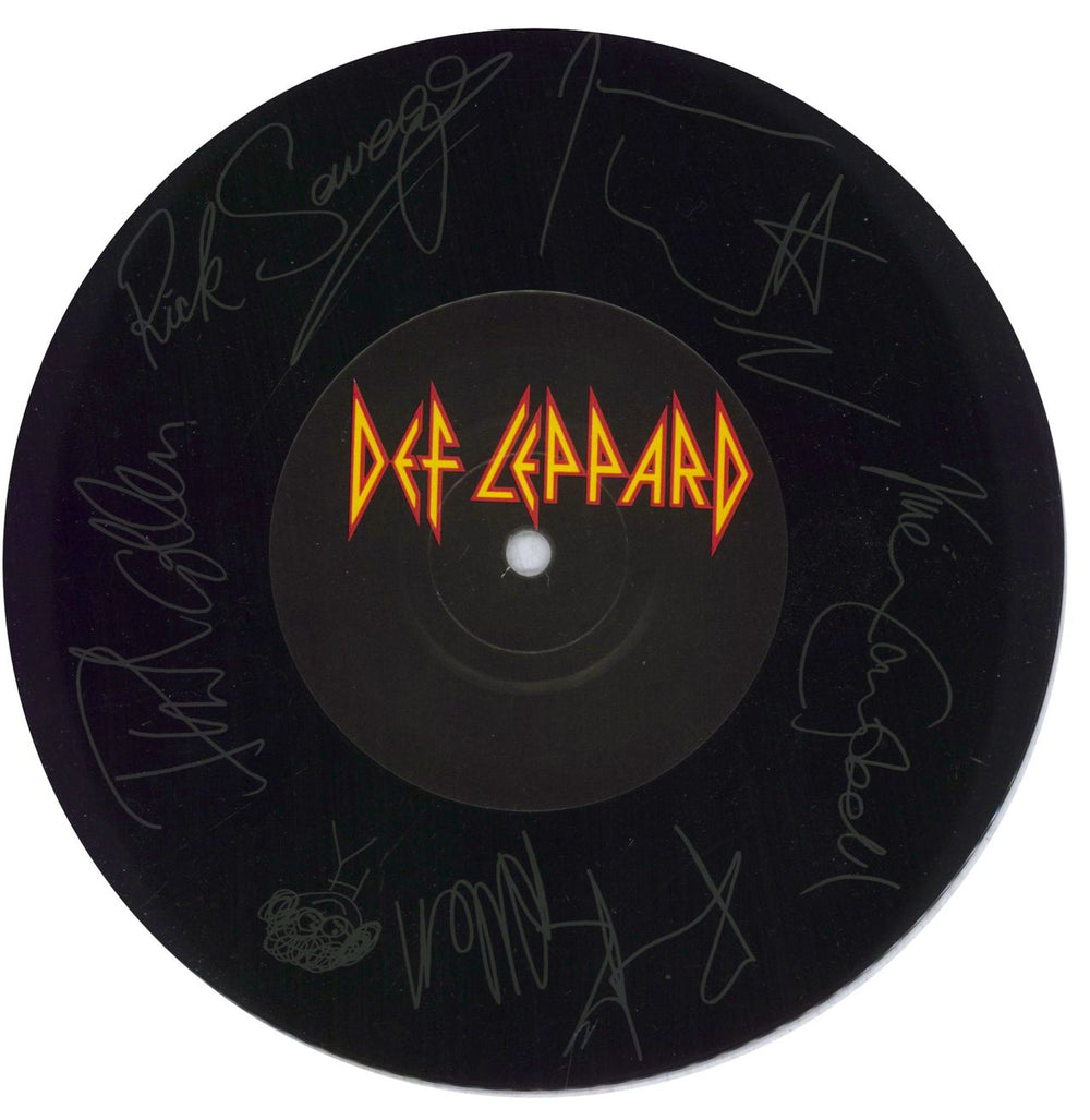 Def Leppard Heaven Is - Etched UK 7" vinyl single (7 inch record / 45)