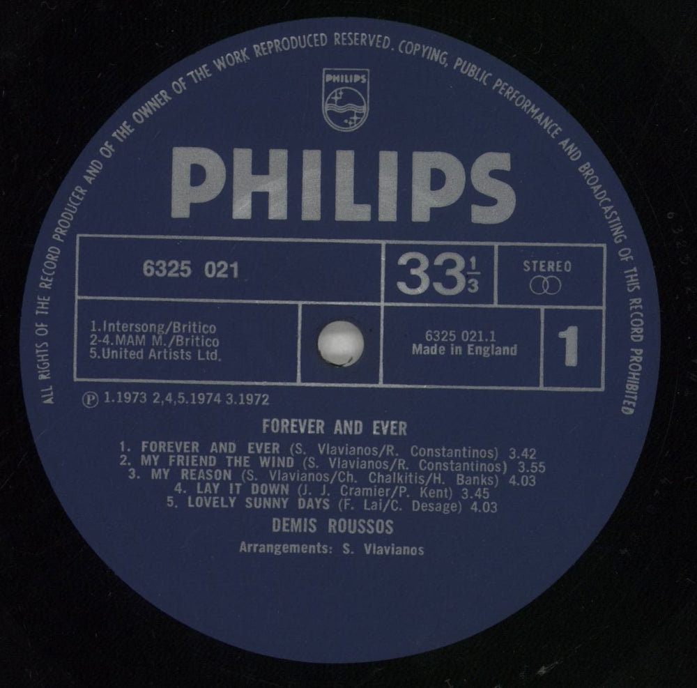 Demis Roussos Forever And Ever UK vinyl LP album (LP record) DMRLPFO228745