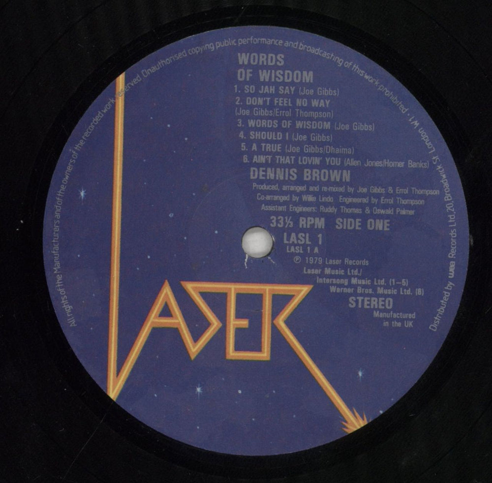 Dennis Brown Words Of Wisdom UK vinyl LP album (LP record) D/BLPWO855967