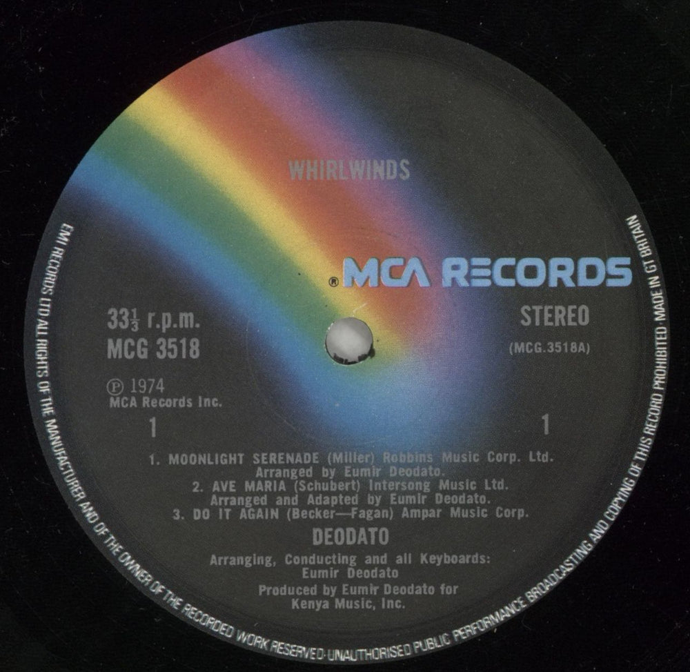 Deodato Whirlwinds UK vinyl LP album (LP record) DTFLPWH645829