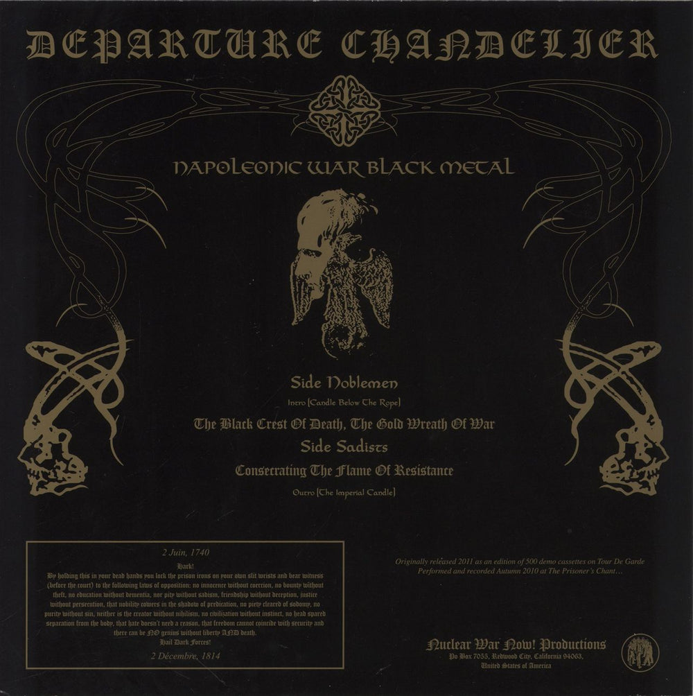Departure Chandelier The Black Crest Of Death, The Gold Wreath Of War US vinyl LP album (LP record)