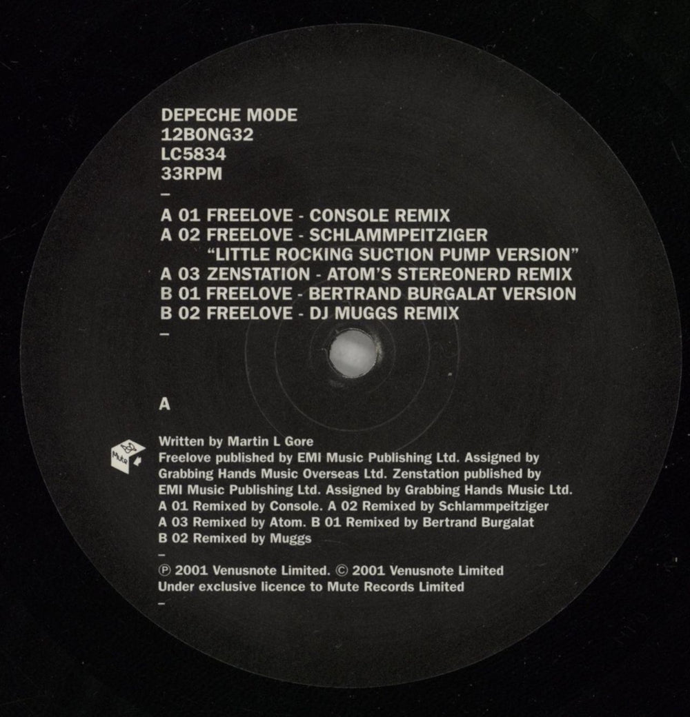 Depeche Mode Freelove UK 12" vinyl single (12 inch record / Maxi-single) DEP12FR768305