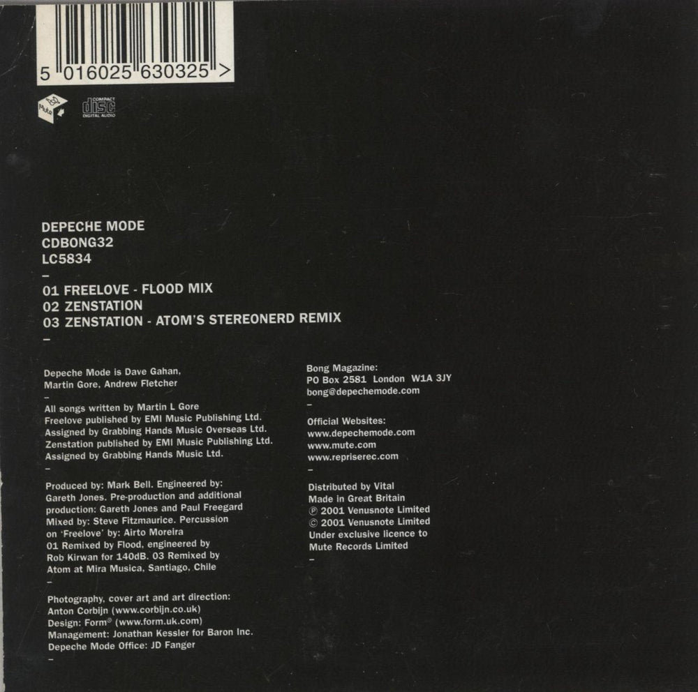 Depeche Mode Freelove UK CD single (CD5 / 5") 5016025630325