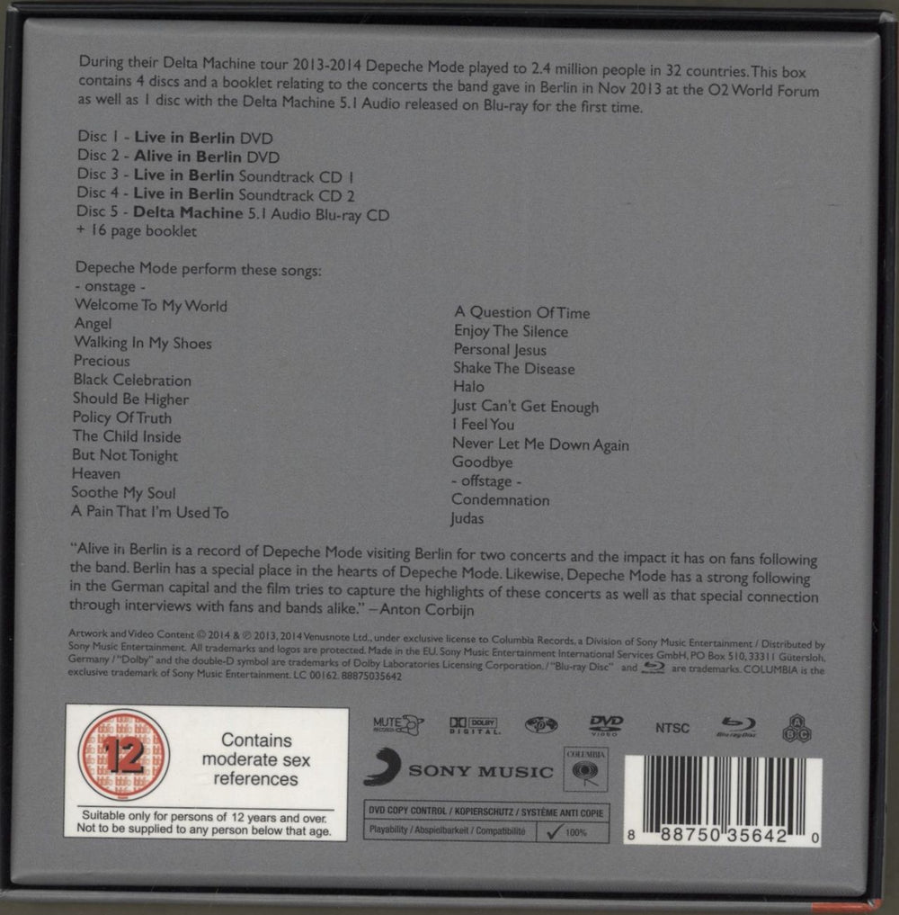 Depeche Mode Live In Berlin - Deluxe UK CD Album Box Set 888750356420