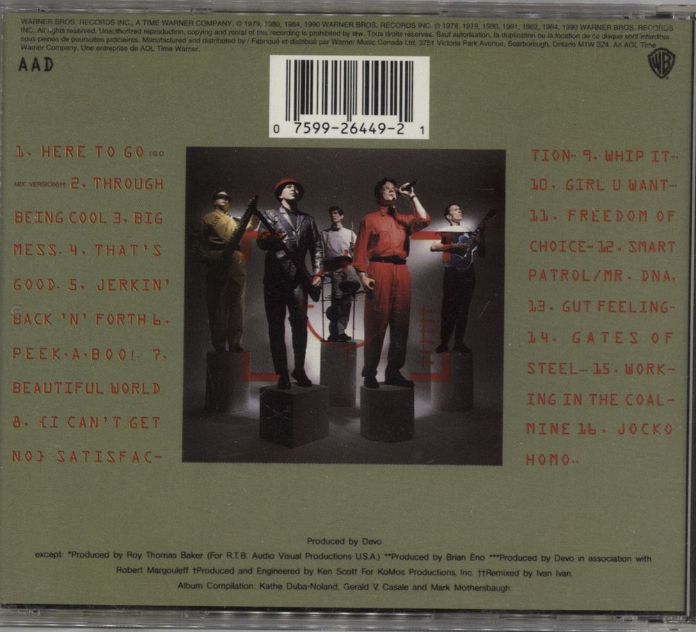 Devo Greatest Hits Canadian CD album (CDLP) DVOCDGR870758