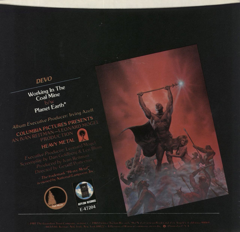 Devo Working In The Coal Mine US 7" vinyl single (7 inch record / 45)