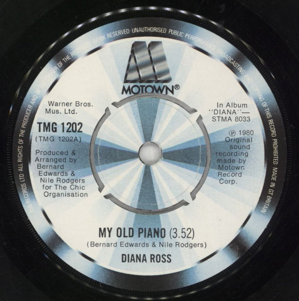 Diana Ross My Old Piano - P/S UK 7" vinyl single (7 inch record / 45) DIA07MY328803