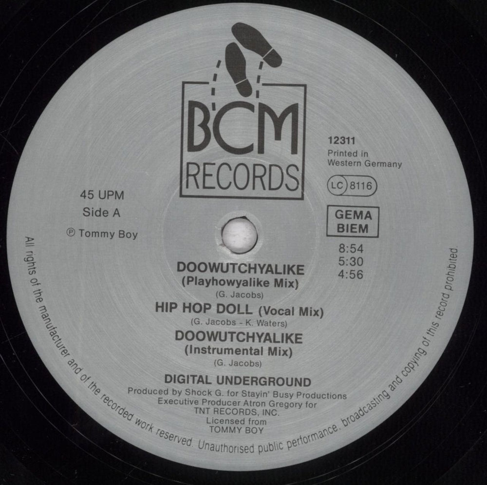 Digital Underground Doowutchyalike German 12" vinyl single (12 inch record / Maxi-single) DB712DO841130