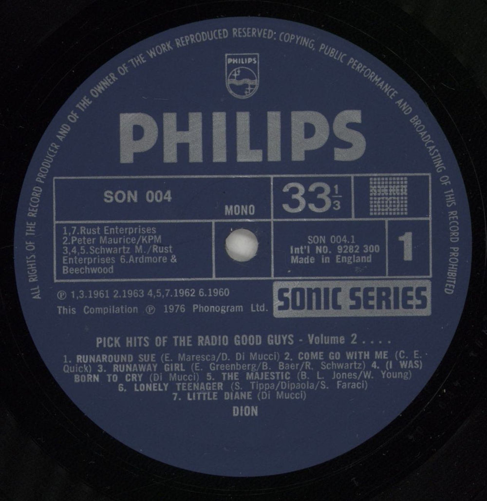 Dion Greatest Hits UK vinyl LP album (LP record) DNILPGR235581