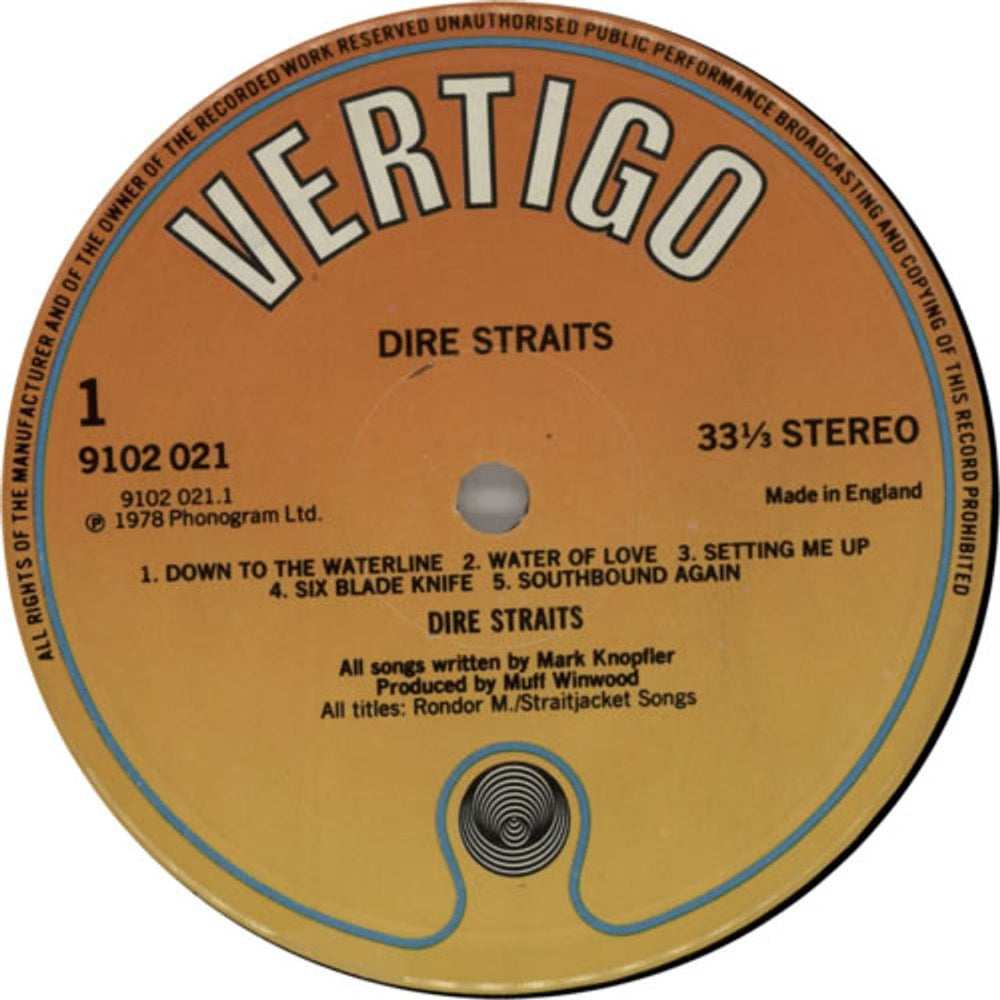 Dire Straits Dire Straits - 2nd UK vinyl LP album (LP record) DIRLPDI543908