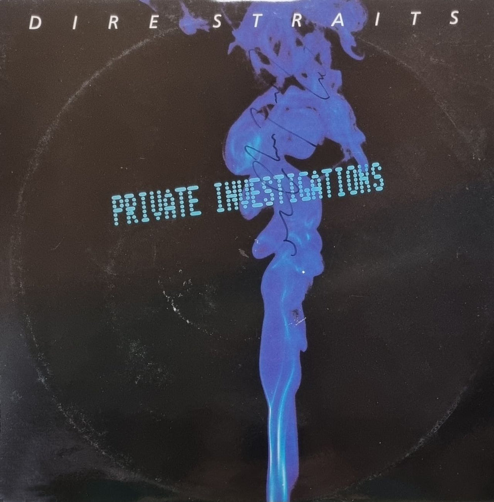 Dire Straits Private Investigations - Autographed UK 10" vinyl single (10 inch record) DSTR101