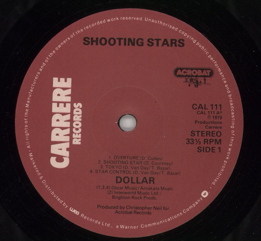 Dollar Shooting Stars UK vinyl LP album (LP record) DLLLPSH864618