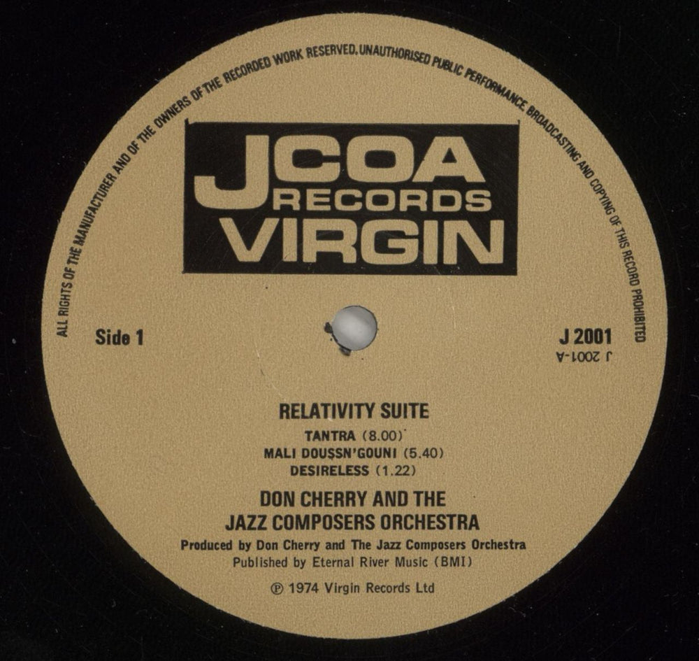 Don Cherry Relativity Suite UK vinyl LP album (LP record) D48LPRE319051