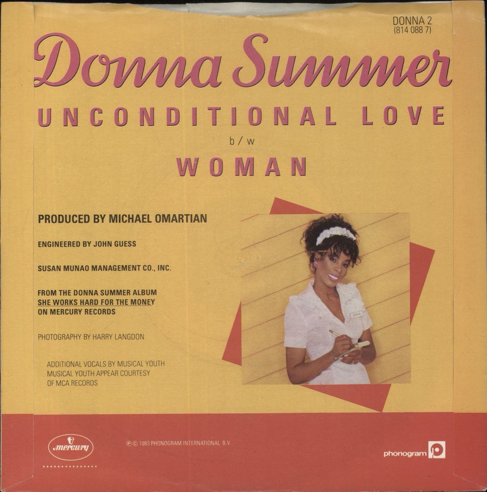 Donna Summer Unconditional Love UK 7" vinyl single (7 inch record / 45)