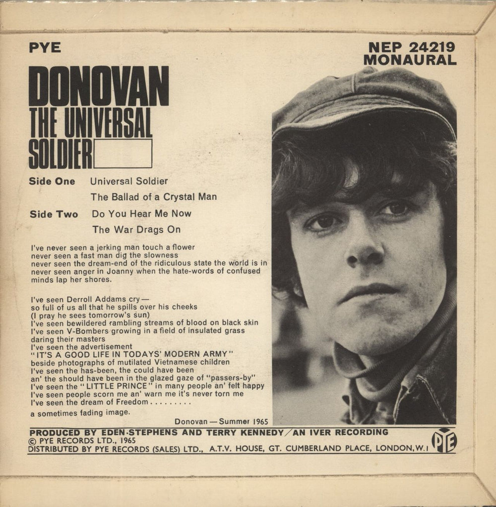 Donovan The Universal Soldier EP - Solid - EX UK 7" vinyl single (7 inch record / 45)