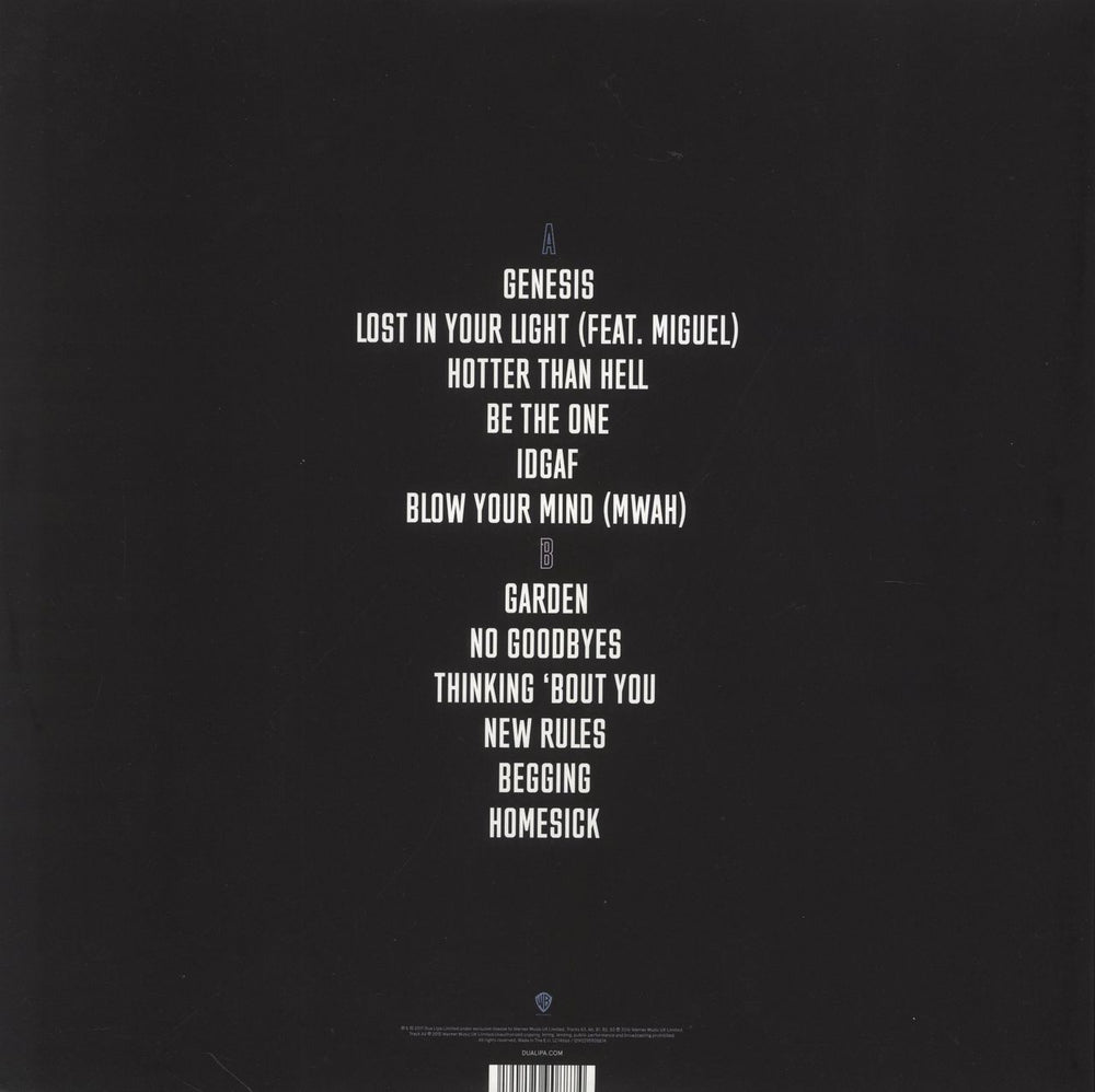 Dua Lipa Dua Lipa UK vinyl LP album (LP record) 0190295908874