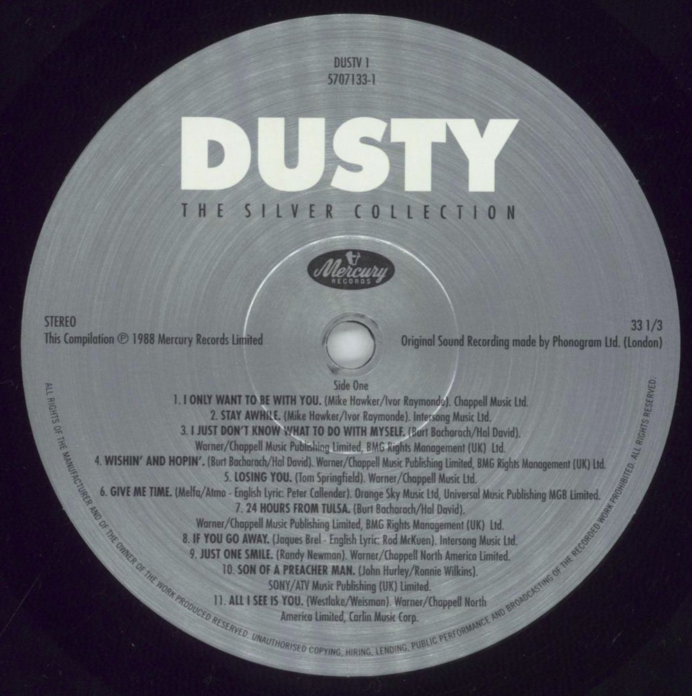 Dusty Springfield Dusty - The Silver Collection UK vinyl LP album (LP record) DUSLPDU848830