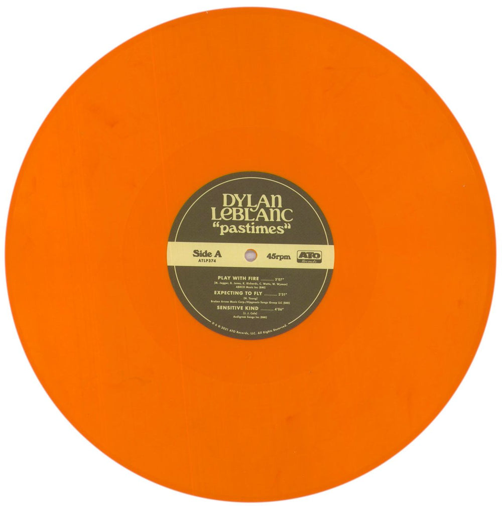 Dylan LeBlanc Pastimes - Orange Vinyl US 12" vinyl single (12 inch record / Maxi-single) D1L12PA841992