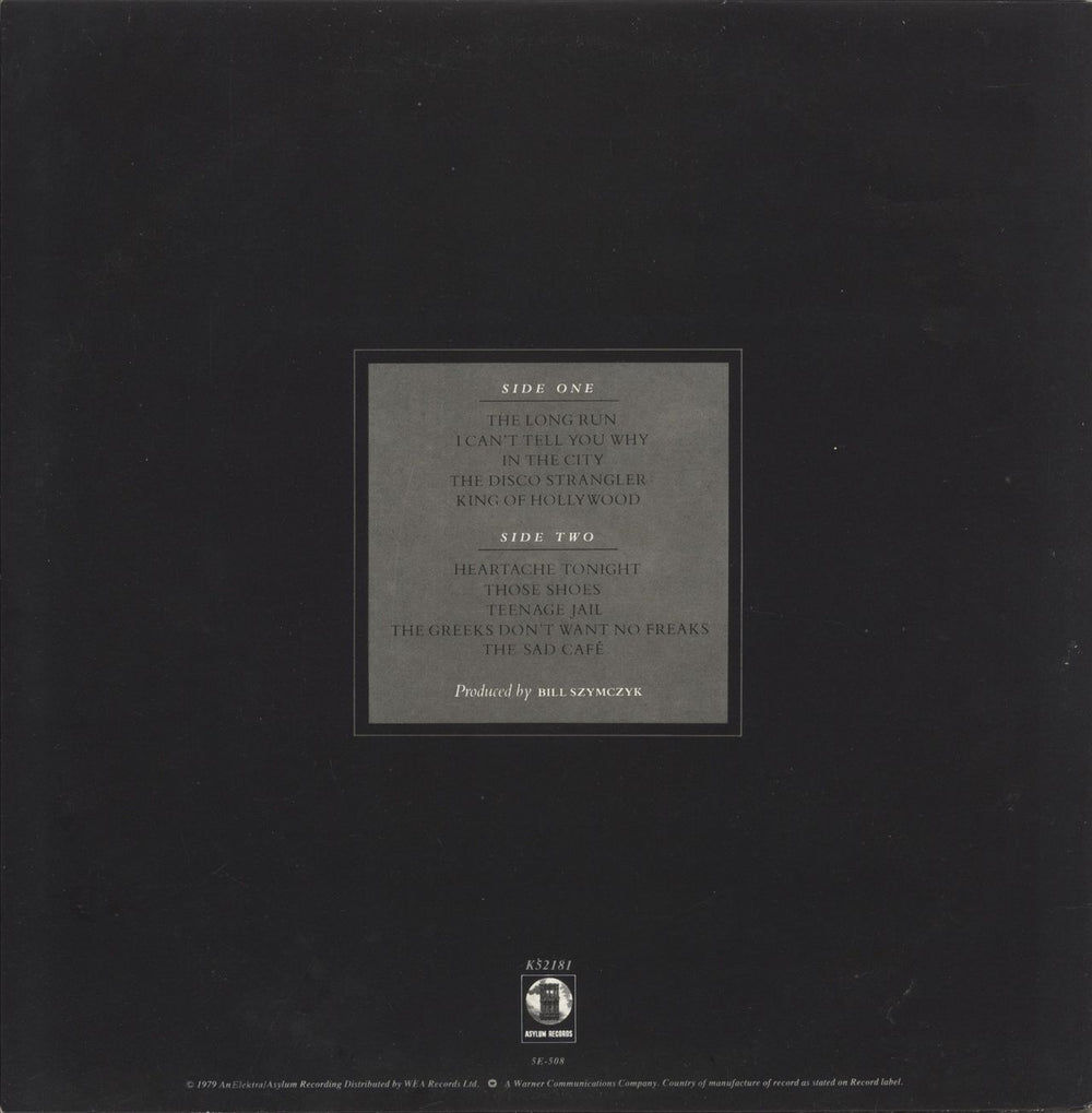 Eagles The Long Run US vinyl LP album (LP record)