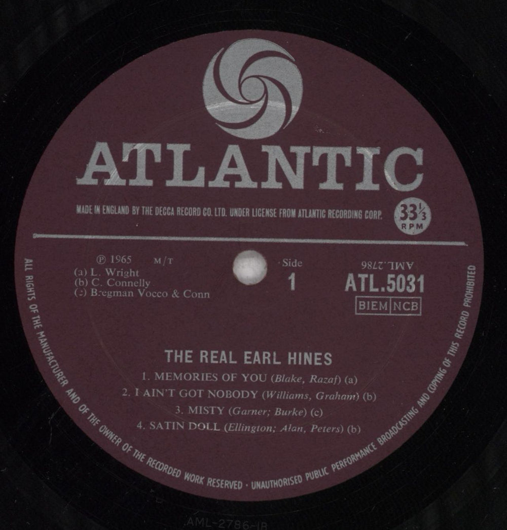 Earl Hines The Real Earl Hines - Recorded Live! In Concert UK vinyl LP album (LP record) ER1LPTH442674