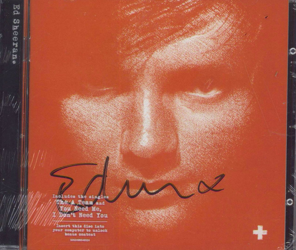 Ed Sheeran + [Plus] - Autographed - Sealed UK CD album (CDLP) 5052498646555