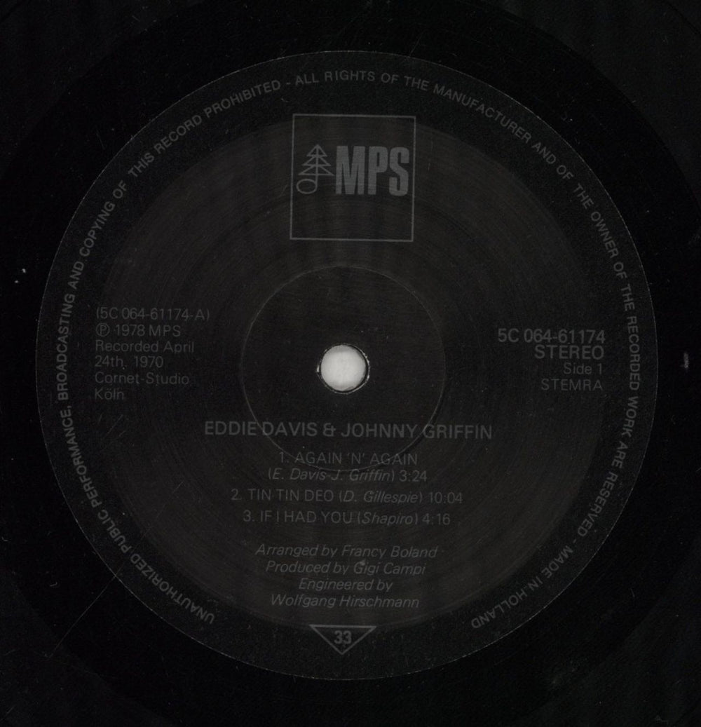 Eddie 'Lockjaw' Davis Partners In Jazz Dutch vinyl LP album (LP record) EDVLPPA855960