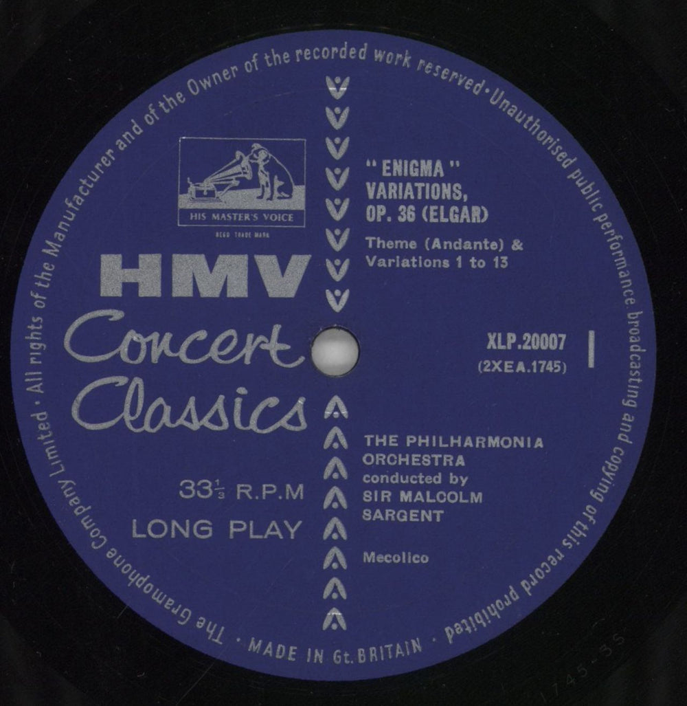 Edward Elgar Elgar: Enigma Variations / Williams: Fantasia On A Theme By Thomas Tallis UK vinyl LP album (LP record) EFDLPEL859977