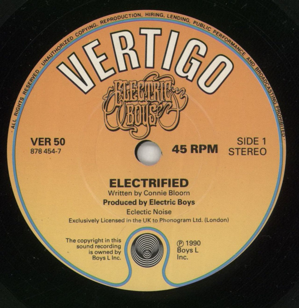 Electric Boys Electrified UK 7" vinyl single (7 inch record / 45) EBY07EL865238